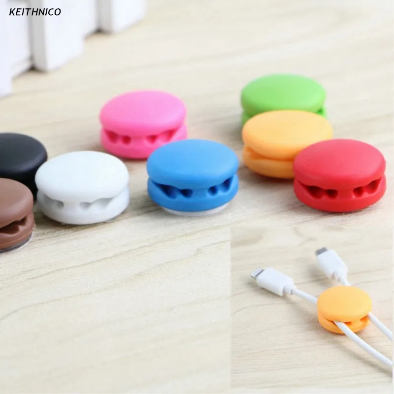 KEITHNICO3Pcs зажим для кабеля в форме макаруна настенный Настольный органайзер USB