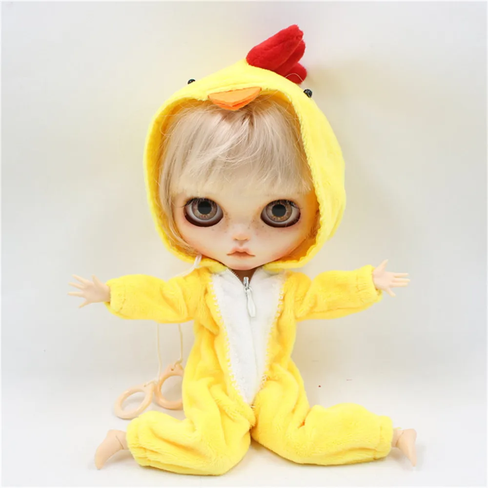 DBS blyth кукольные Платья маленькими желтыми миньонами костюм цыпленка розовый
