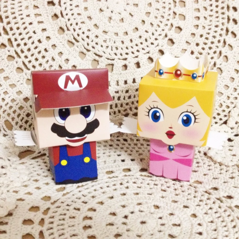 50 шт Супер Марио Принцесса свадьба пользу коробки для конфет на день рождения