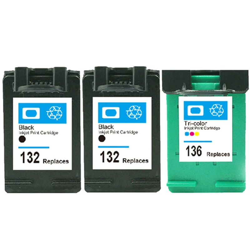 

einkshop Brand 132 136 Compatible Ink Cartridge Suitable For HP Officejet 6213 5443 D4163 Photosmart 2573 C3183 1513 Printer