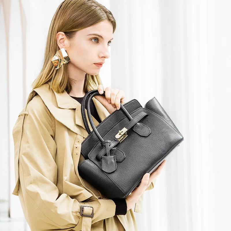 Ellacey 2019 Brand Women Shoulder Messenger Bag Genuine Leather Handbag Female Luxury Office Lady briefcase Bags | Багаж и сумки