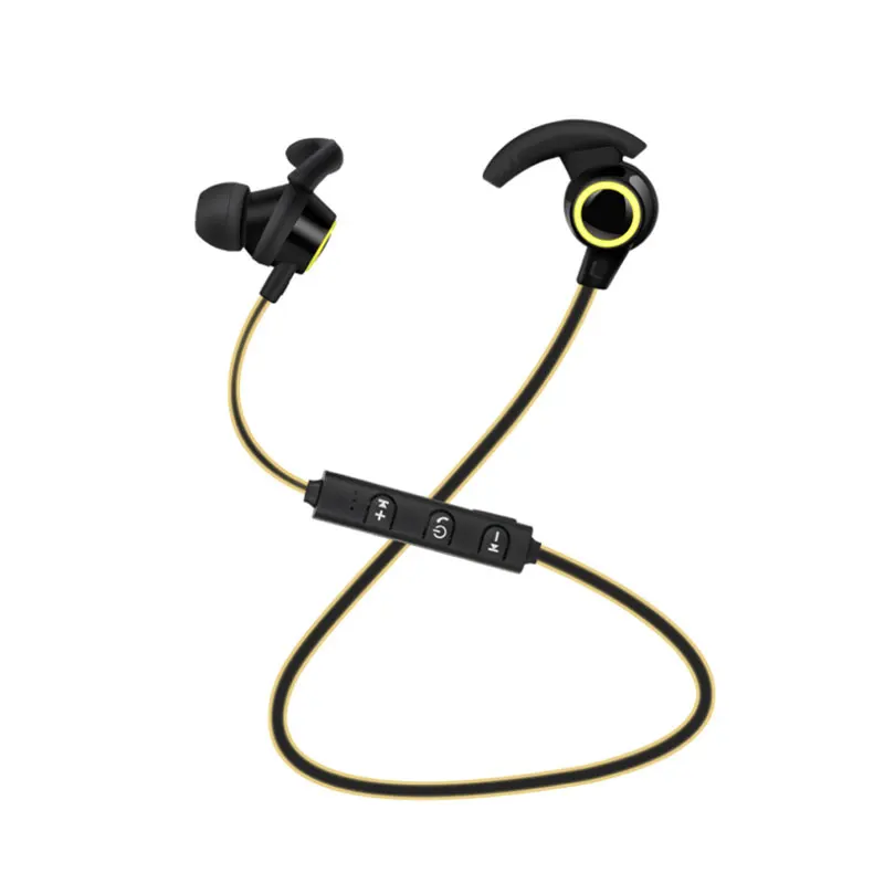 yellow AX-02 Bluetooth Earphone Sports Noise Reduction Stereo Bass Bluetooth Headset Wireless Earbuds Handsfree With Mic For All Phones - Color: yellow