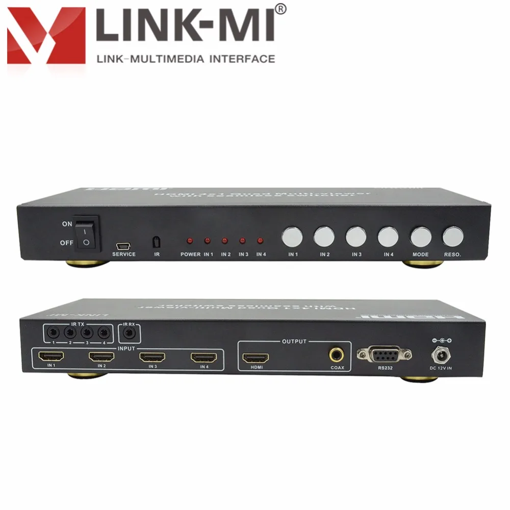 Фото LINK-MI HDMI 4x1 Quad Video мультипросмотр с бесшовным переключателем 4 в 1 out видео мультиплексор 4 на 1 HD видео синтезатор №4