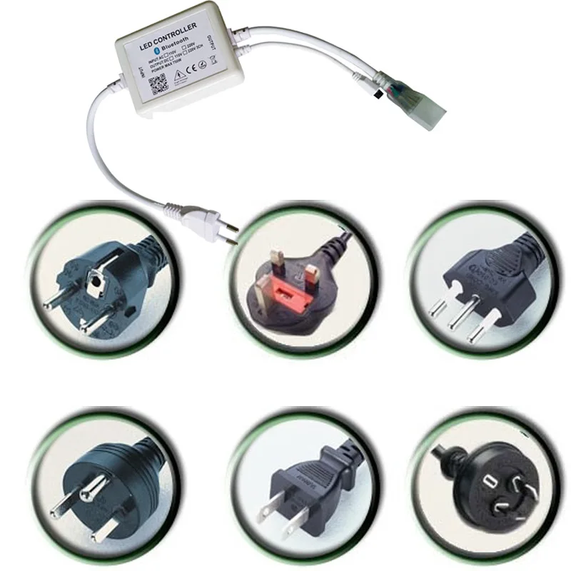 Светодиодная лента 220 В RGB приложение Bluetooth контроль 1600 Вт цвет наружный