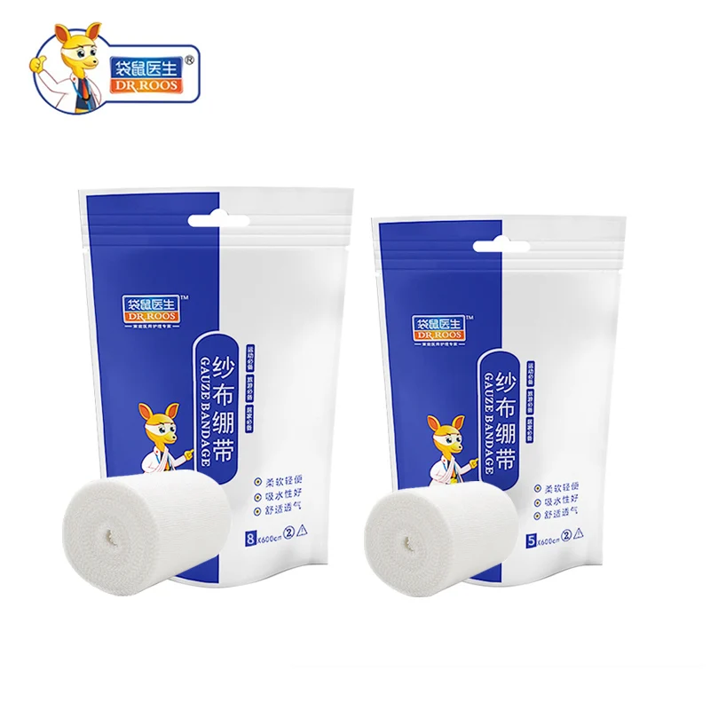 DR.ROOS 5 см x 600 3 рулона 1 рулон/пакет медицинская хлопковая марлевая повязка для ран