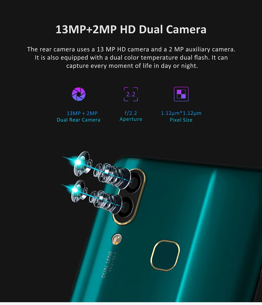 LEAGOO S11, 4 ГБ, 64 ГБ, Android 9,0, 6,3 дюйма, дисплей в виде капли воды, смартфон Helio P22, четыре ядра, 13 МП, двойная камера, отпечаток пальца, мобильный телефон