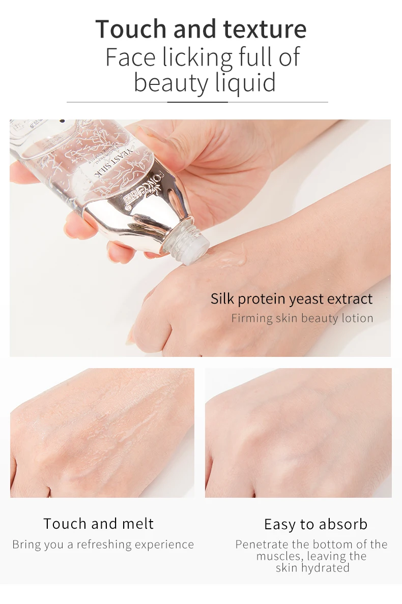 Fonce Silk Protein Yeast Beauty Water Firming Toner Brightening Skin Tonic Moisturizing Lotion 80ml