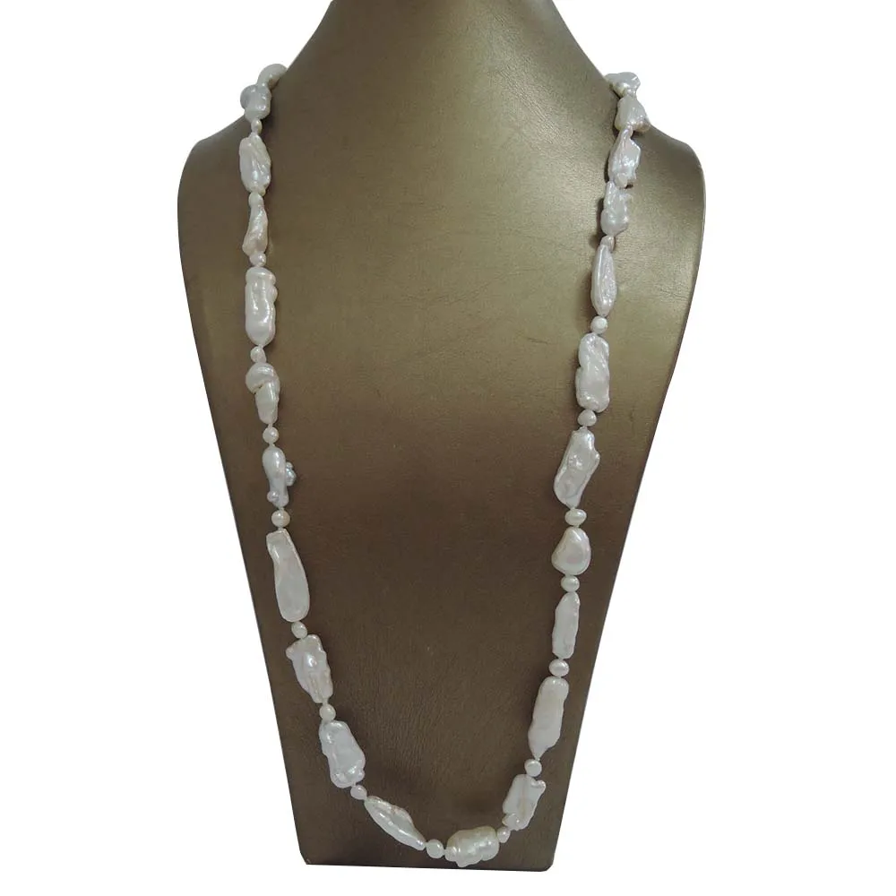 

Бесплатная доставка, длинное ожерелье BIWA в форме жемчуга в стиле барокко, 100% натуральный пресноводный барочный жемчуг-120 см, длинное жемчужн...