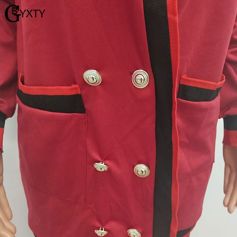 GBYXTY дамы элегантный двубортный комплект из 2 частей уличная Oversize куртка топ и