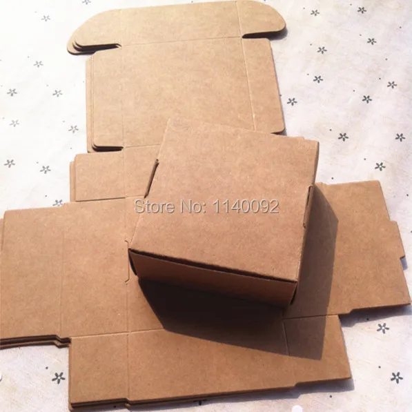 

free shipping 50 pcs a lot 4.9x4.7x2 cm thick kraft packing box /minisize candy case/lovely gift box/jewelry box