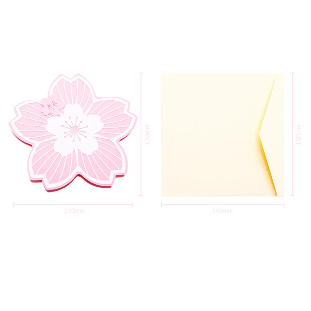 Пригласительная открытка в форме цветка вишни для фестиваля свадьбы вечеринки