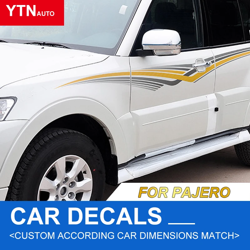 Наклейки для автомобиля боковые двери линия талии трафаретная печать