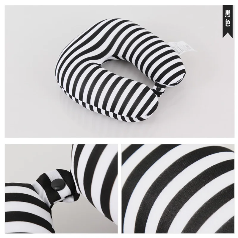 U-образная Автомобильная подушка для шеи в полоску путешествий из пены с эффектом
