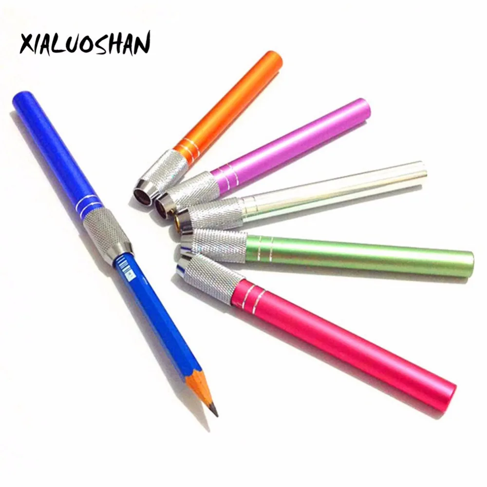 

2 pcs/lot Pencil Extender Holder School Art Writing Tool Delicate metal Writing Instrument Sketch Drawing Supplies Papelaria