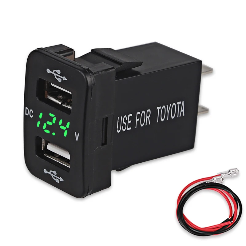 Автомобильное зарядное устройство с двумя USB разъемами для Toyota 12 в 24 В адаптер