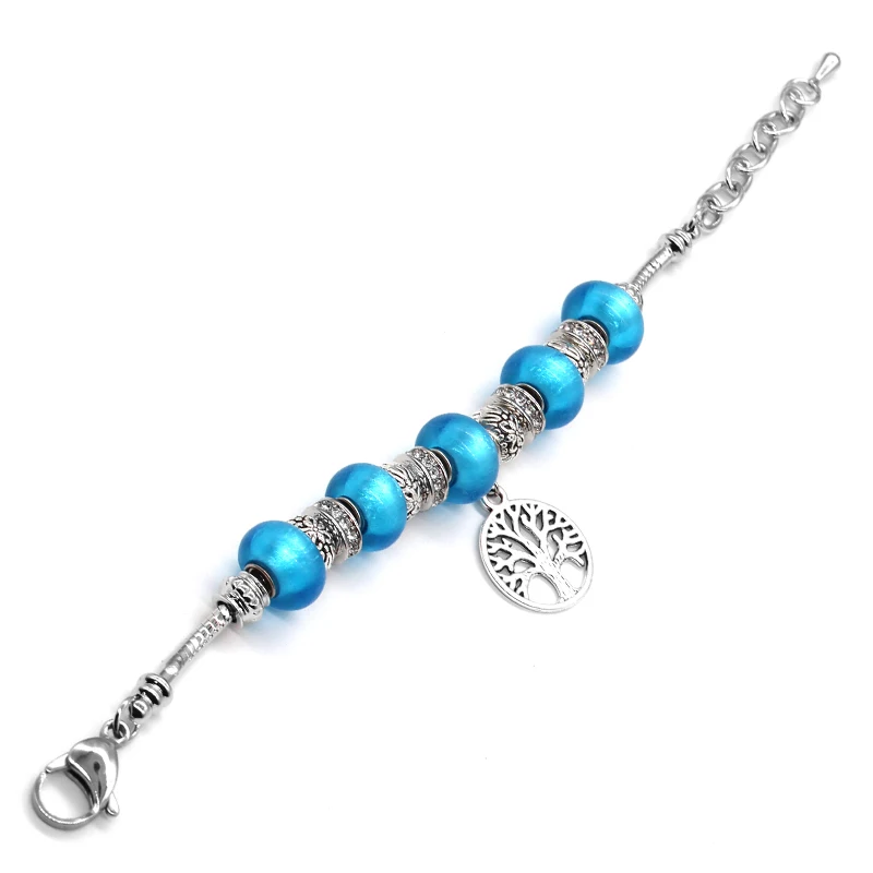 Женский браслет с бусинами SANYU стильный Пандора серебряной глазурью BR-1593 2019 |