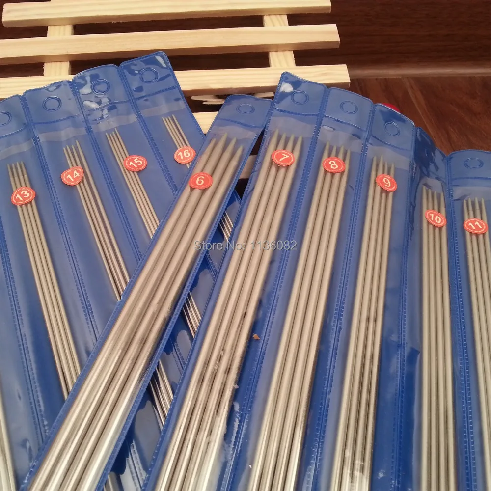 

Free Shipping 44pcs 55pcs/set 25cm/35cm Double stainless steel Straight knitting needles set 25CM Size 6-16