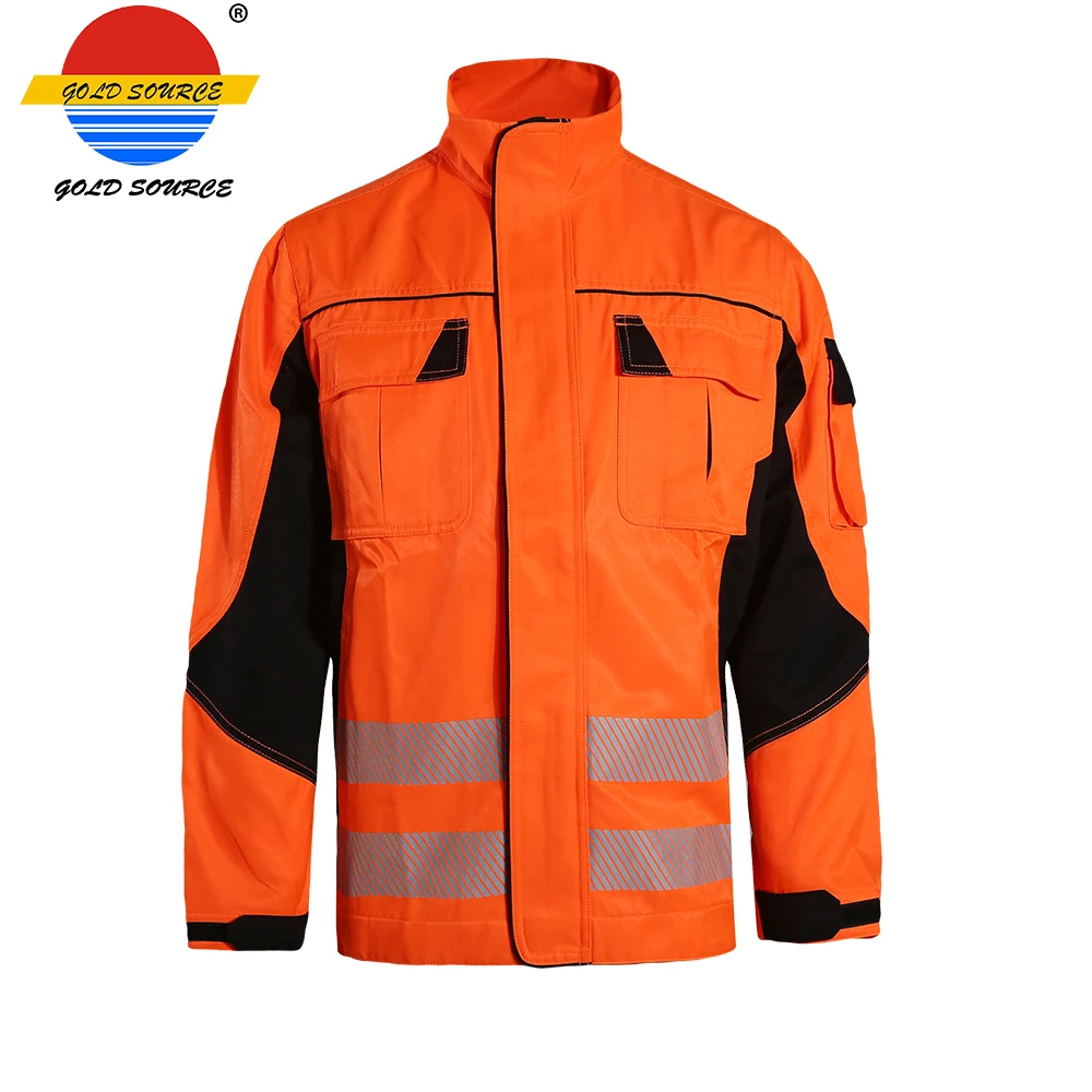 Hi Vis светоотражающие Оранжевая Куртка Мужская Рабочая одежда куртки