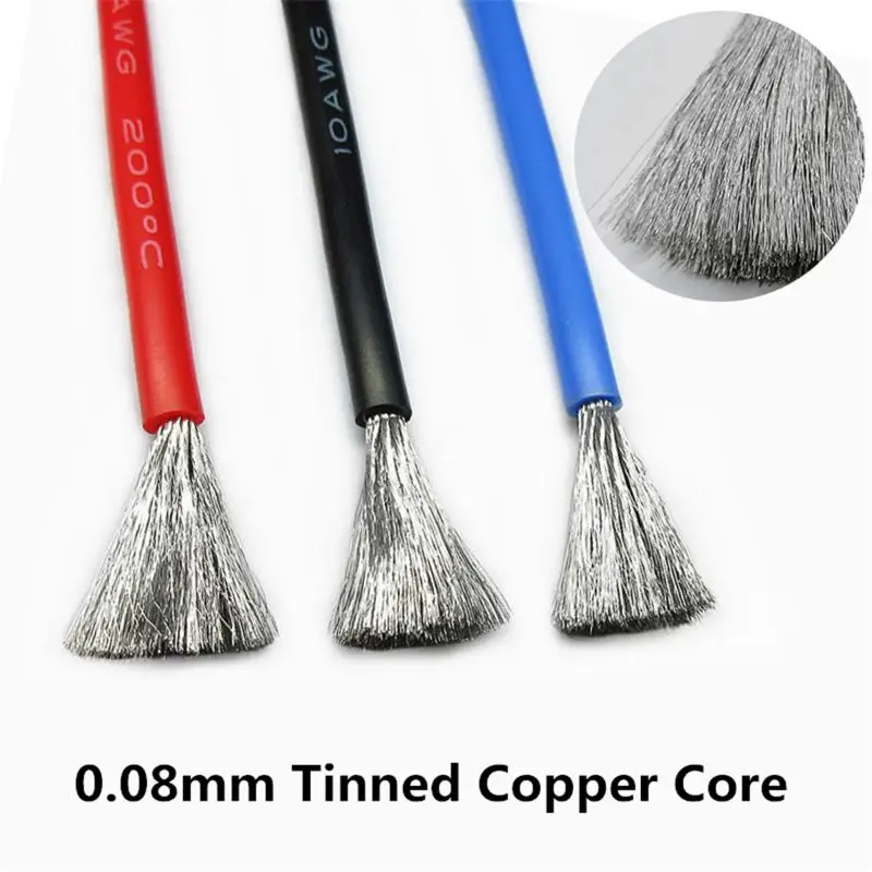 

10m/39.4" High Quality Silicone Wire 6 810 12 14 16 18 20 22 24 26 28 30 AWG Heatproof Soft Silicone Silica Gel Wire Cable