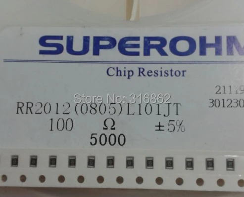 

Free Shipping 0805 1/8W SMD Resistor Kit 5% 100R 100E 100OHM 200pcs/lot Chip