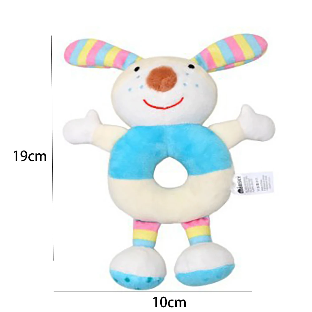 Newborn Baby Rattles Cartoon Stuffed Animal Hand Rattle Ring Plush Toys - Bunny As Shown | Игрушки и хобби