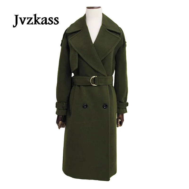

Женское шерстяное пальто Jvzkass, теплое пальто оверсайз в европейском стиле, зима 2018