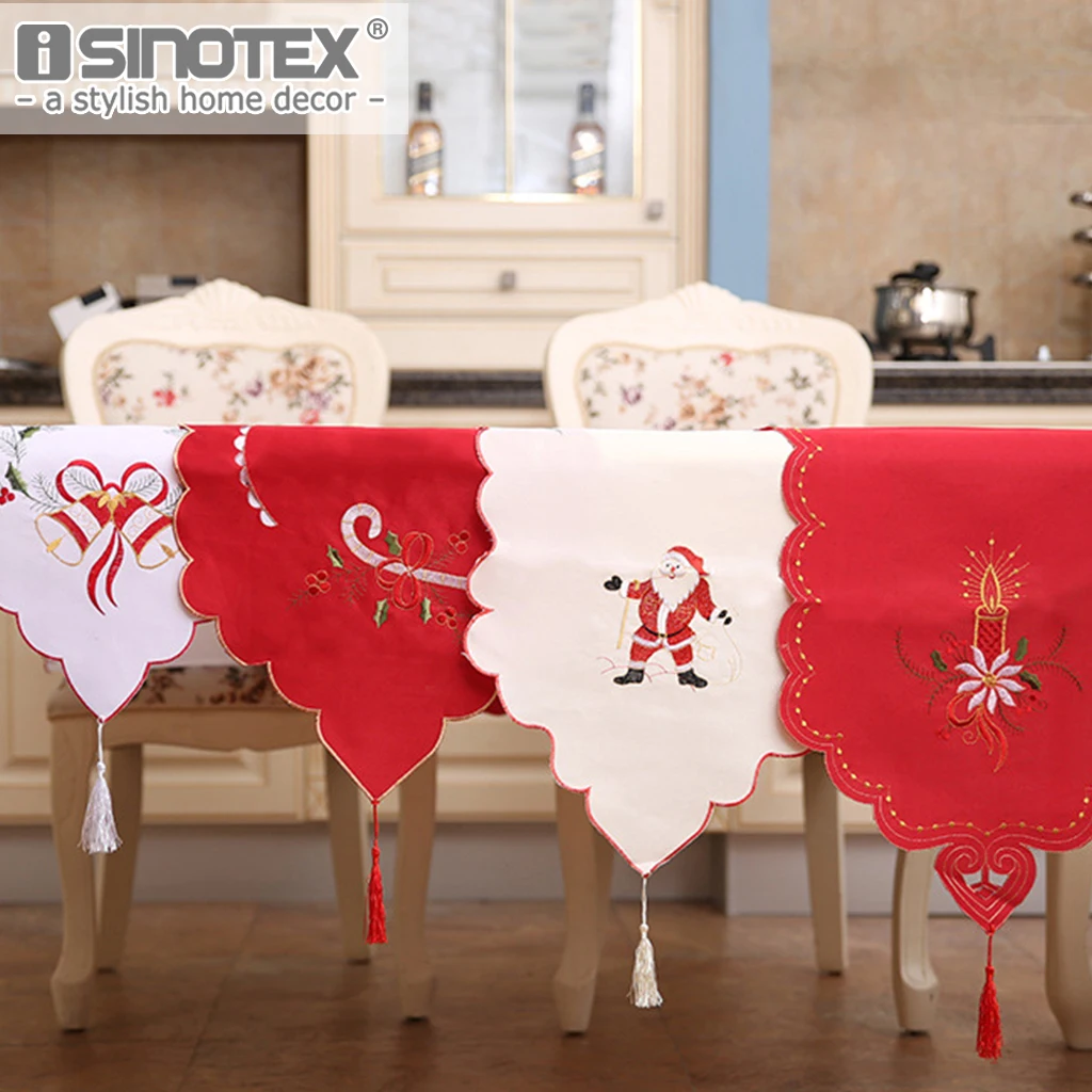 

Table Runner Cloth Christmas Gift Santa Claus Festival New Year Decoration Table Living Room Home Textile 40x170CM 4 Colors 1PCS