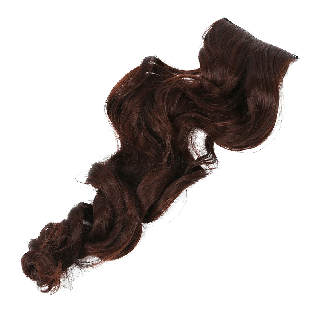Width 25cm Lady Sexy Long Curl Wavy Clip-on Hair Extension Dark Brown | Красота и здоровье