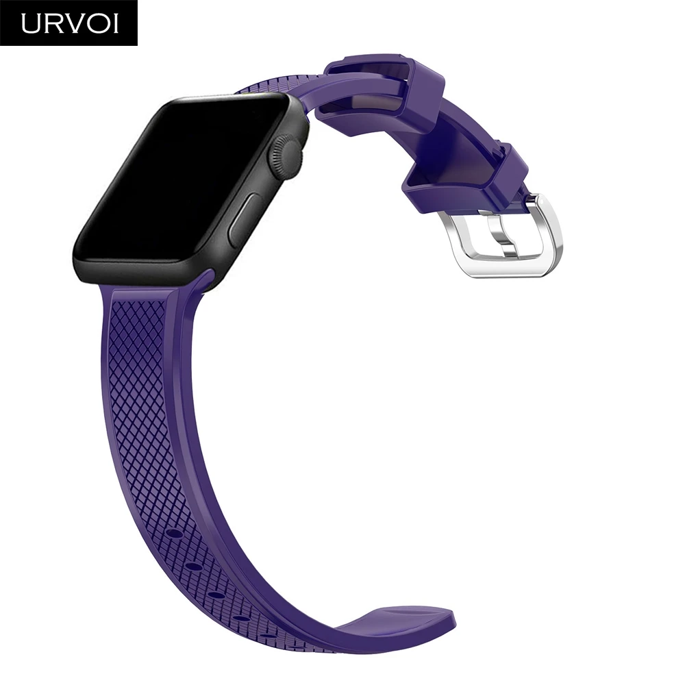 Ремешок URVOI для Apple Watch series 4 3 2 1 спортивный силиконовый ремешок iWatch цветной мягкий