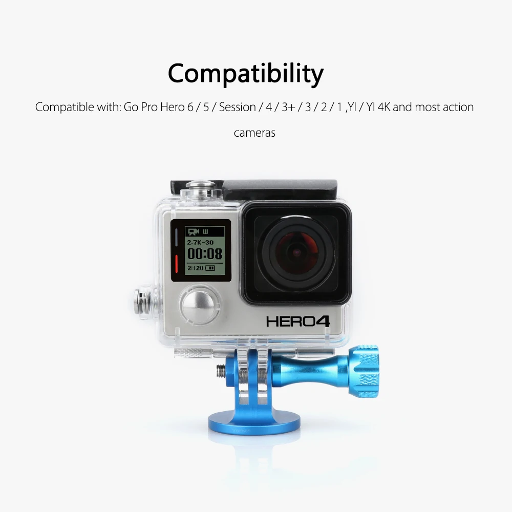 Адаптер для штатива Vamson аксессуары Gopro Hero 8 7 6 5 4 3 крепление из алюминиевого сплава