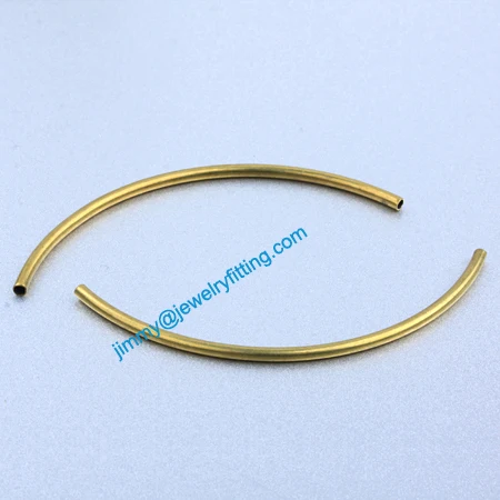 Jewelry findings Brass metal tube beads spacer beads Bent tube Beads for jewelry making 2*60*0.18mm