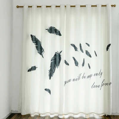 

Custom Window Curtains for Living Room Bedroom Nursery Kid Children Room Window Tulle Sheer Drapes Feather White ins