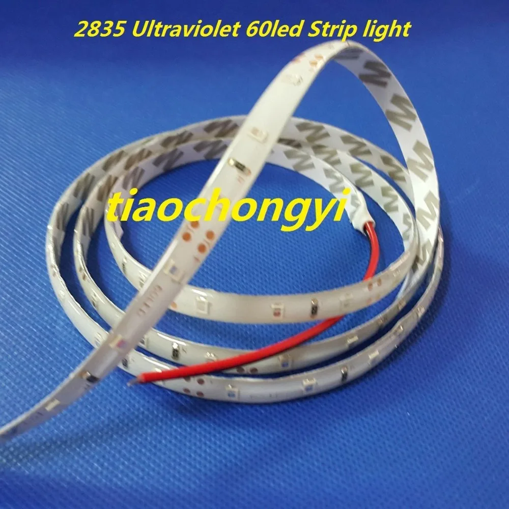 1 м DC12V 2835 395 405nm Ультрафиолетовый водонепроницаемый 60led лента черная светильник|tape