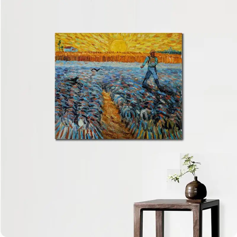 Hand Painted Oil paintings Vincent Van Gogh Canvas art Sower with Setting Sun High quality home decor | Дом и сад