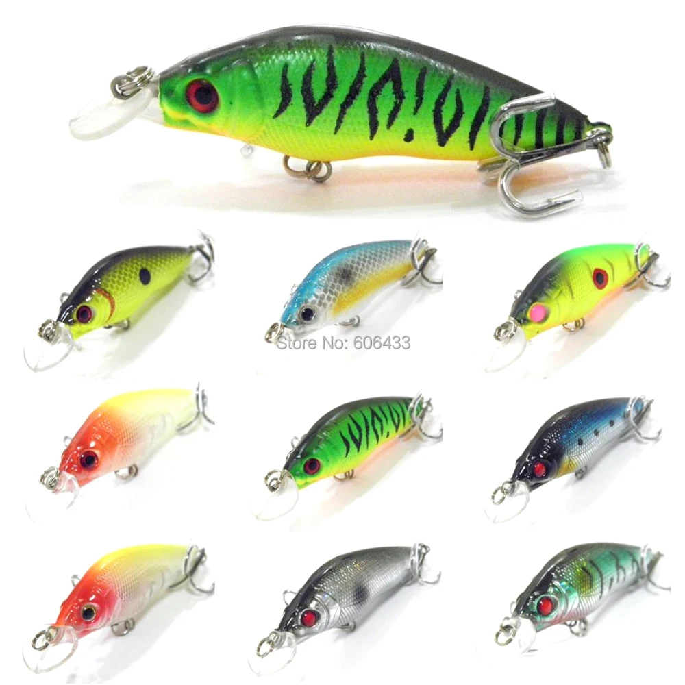 

10PCS Fishing Crank Lure Floating Minnow artificial bait hook 8cm/9.6g Free shipping