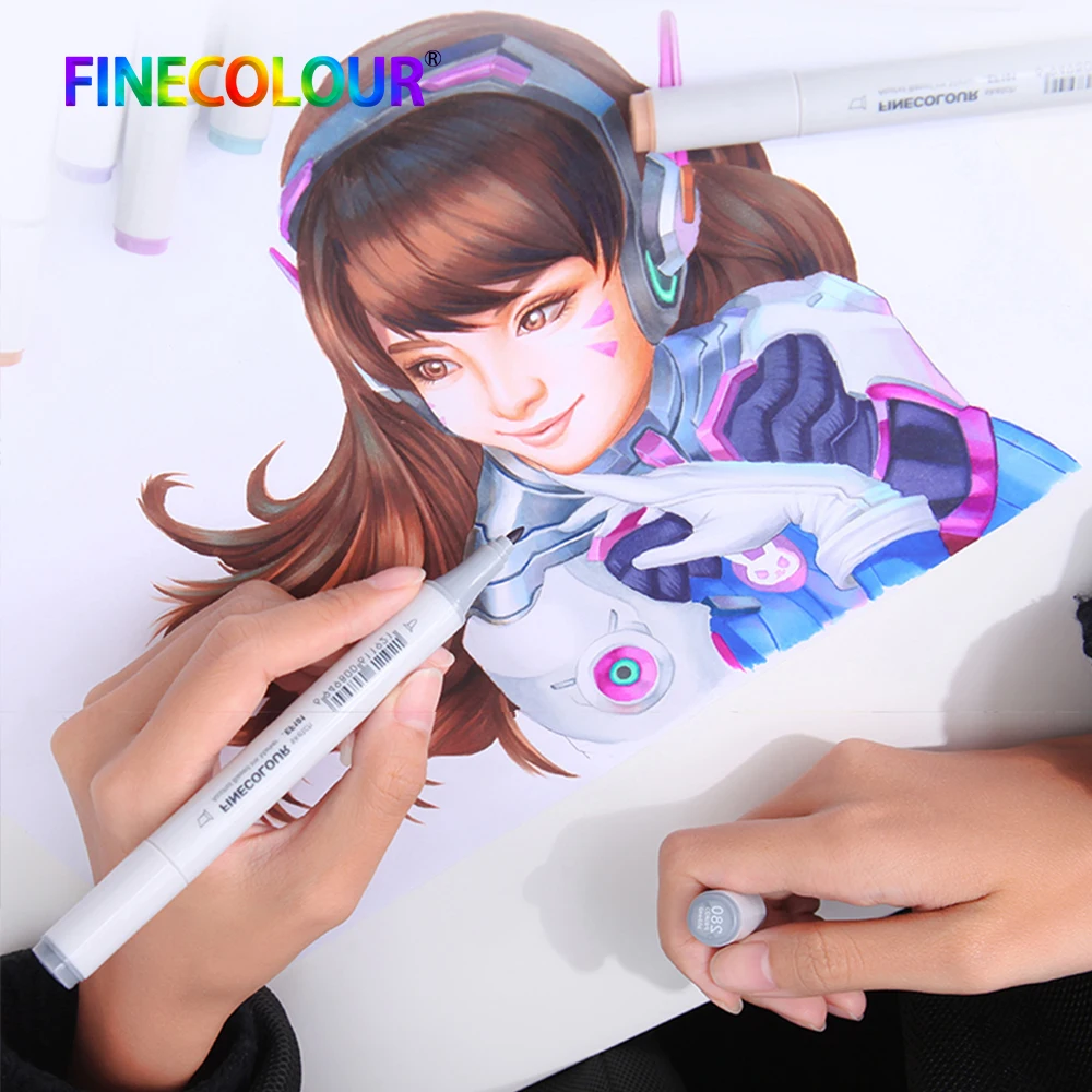 Finecolour профессиональный Перманентный маркер для рисования на спиртовой основе с