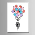 Новый дизайн крестильное платьице для малышей вечерние пользу DIY дерево с отпечатками пальцев книга для подписей посетителей для мальчиков и девочек, подарок на день рождения индивидуальный холст для живописи