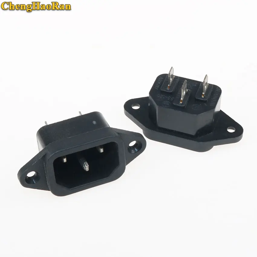 

Разъем питания ChengHaoRan, 1-5 шт., 3P, IEC 320, C14, штекер, на панели, входные гнезда, 250 В переменного тока, 10 А