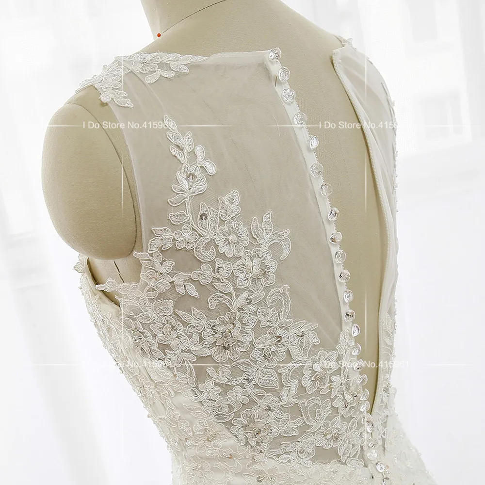 Сказочный дизайн 2016 свадебные платья кружевные русалки с глубоким вырезом