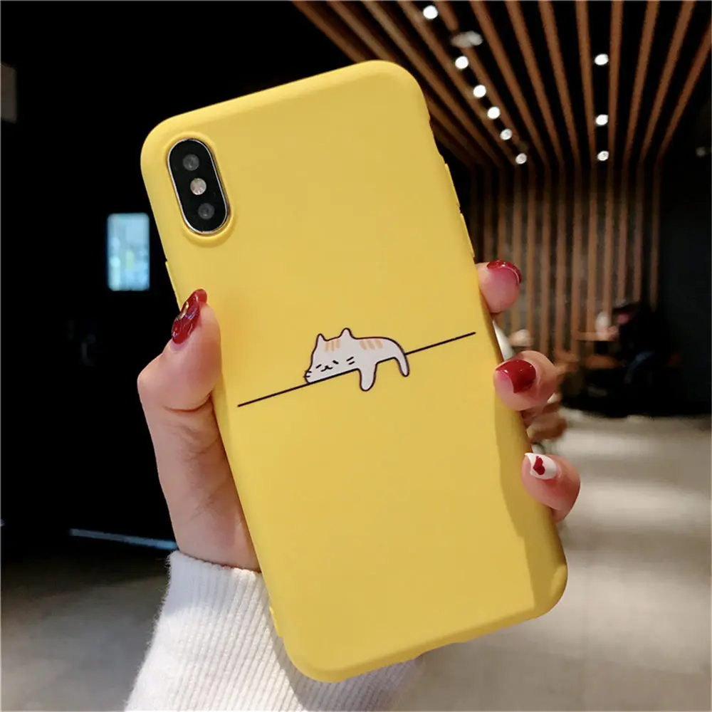 Ottwn для iPhone 11 XR XS Max 11 Pro Max X 8 7 6 6s Plus чехол для телефона с изображением жирафа котенка из мультфильма животных мягкий чехол для iPhone 5 5S se