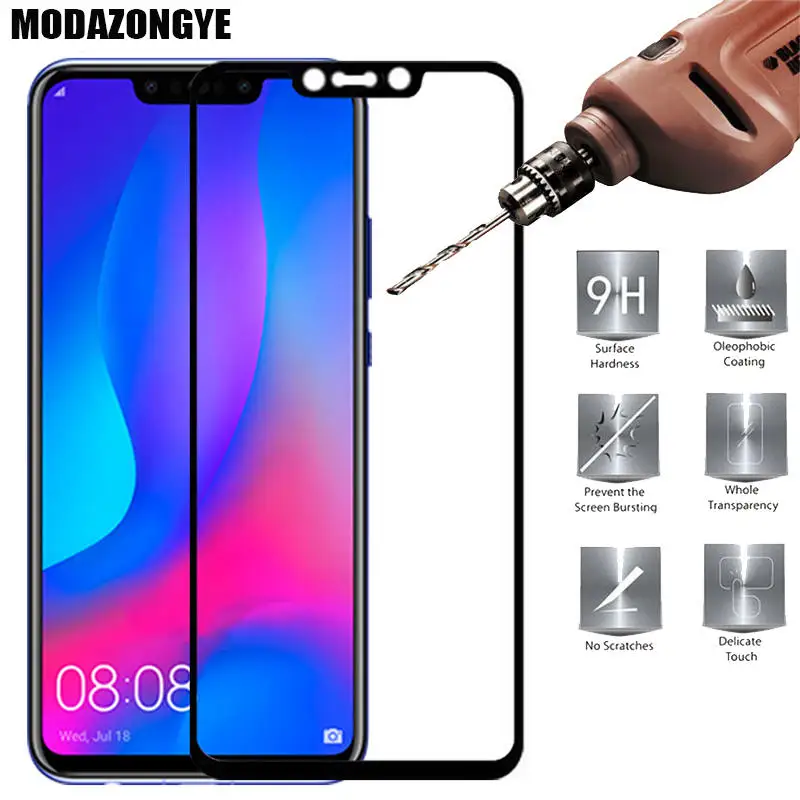 Защита экрана Huawei Nova 3i закаленное стекло полное покрытие Nova3i 3 i INE LX2 LX9|Защитные