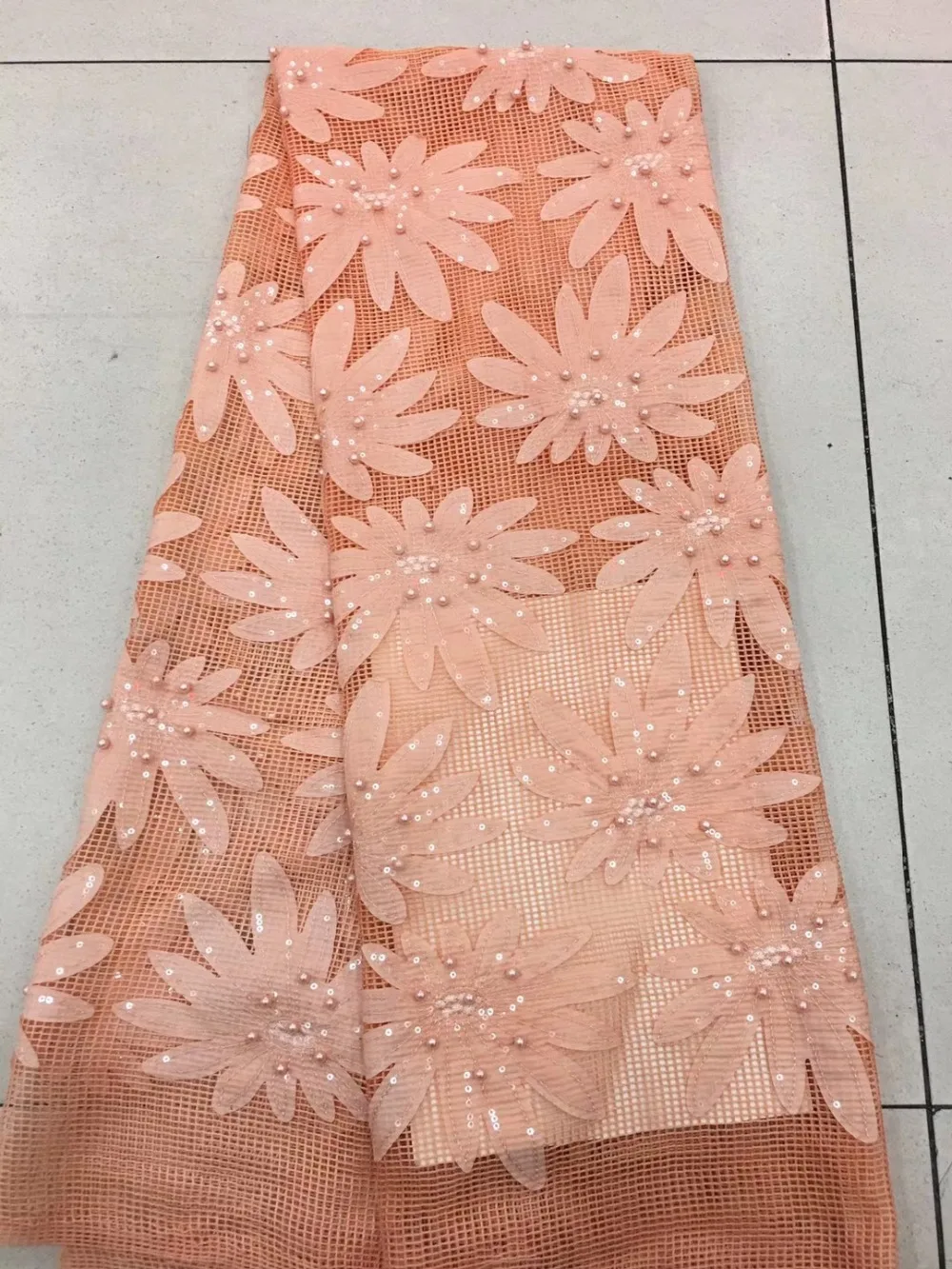 

DI YA SI african lace fabric with sequins 2018 hot sequin fabric high quality tulle sequins lace fabric for evening dresses jjh