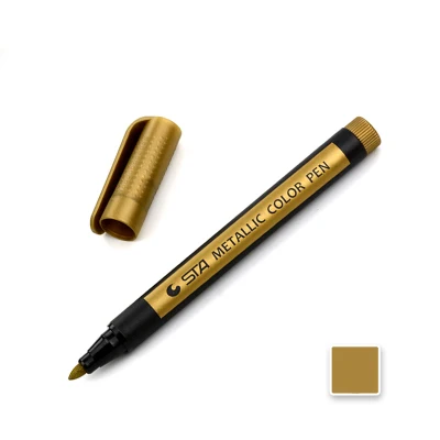 Gold EZONE 1 шт. маркер ручка для граффити краски ing рисунок цветные металлические перманентные маркер-краски подарок на день рождения карты студенческие канцелярские принадлежности - Цвет: Gold