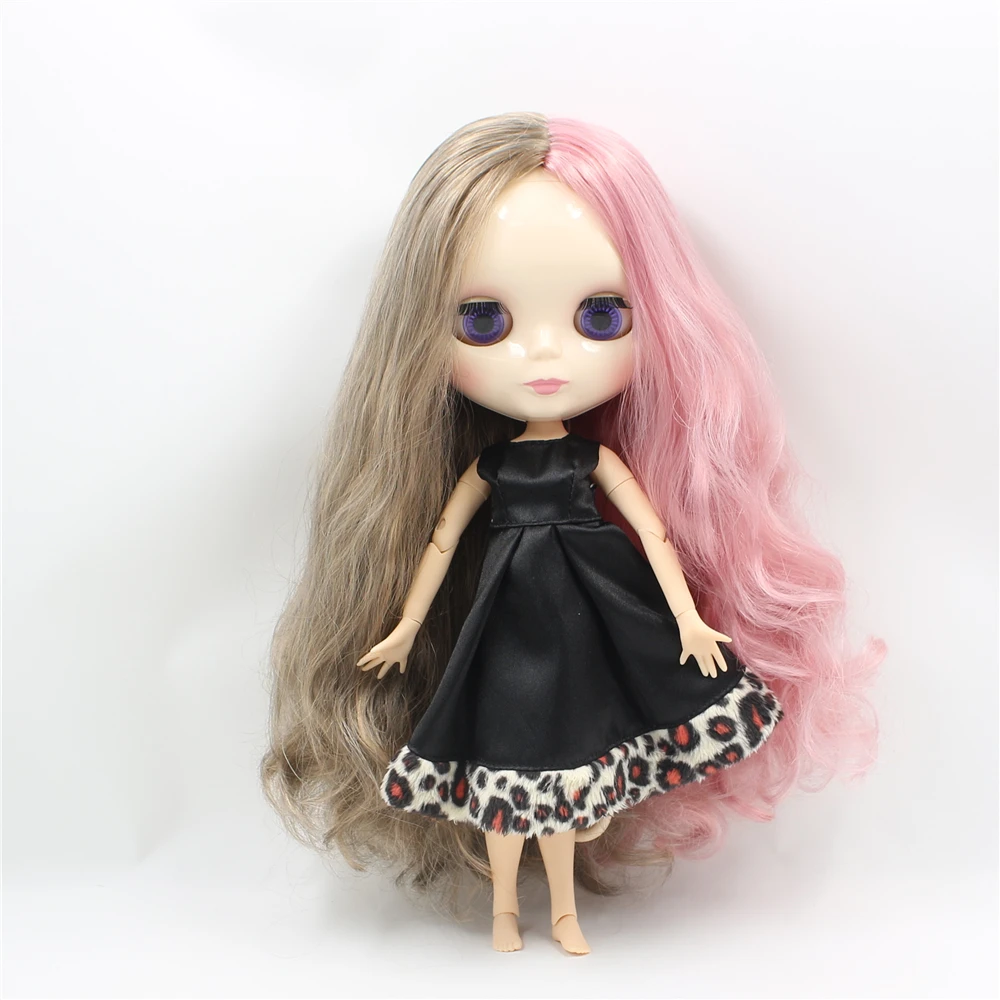 Кукла Blyth ICY DBS без челки Розовые Смешанные светильник коричневые волосы с