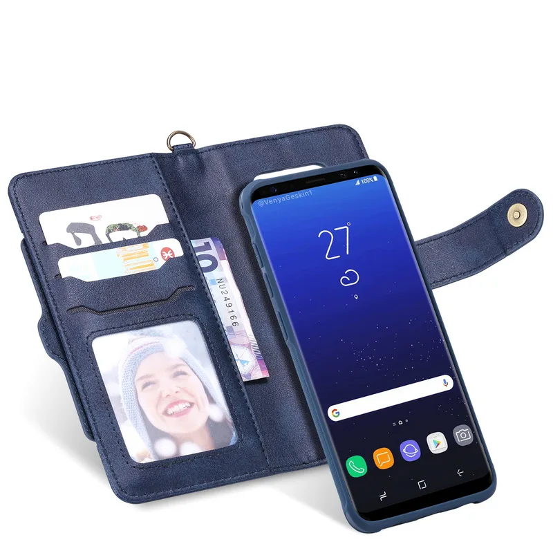 Чехол для samsung Galaxy Note 10 9 8 S10 5G S9 S8 плюс флип автомобильный Магнитный чехол-держатель бумажник телефон 2 в 1 съемный чехол S10E