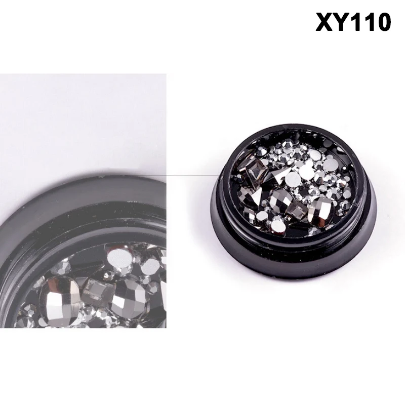XY110 10 шт красочный квадратный ноготь Искусство Стразы смешанные ногтей алмазные украшения для ногтей MH88 - Цвет: XY110