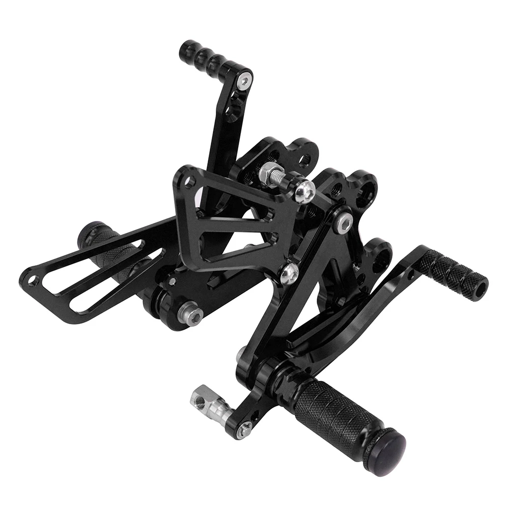 Black Мотоцикл CNC Регулируемые подножки задний Набор опорные подножки для Kawasaki NINJA ZX6R ZX9R ZX-6R ZX-9R 98-02 ZZR600 1998-2003 - Color: Black