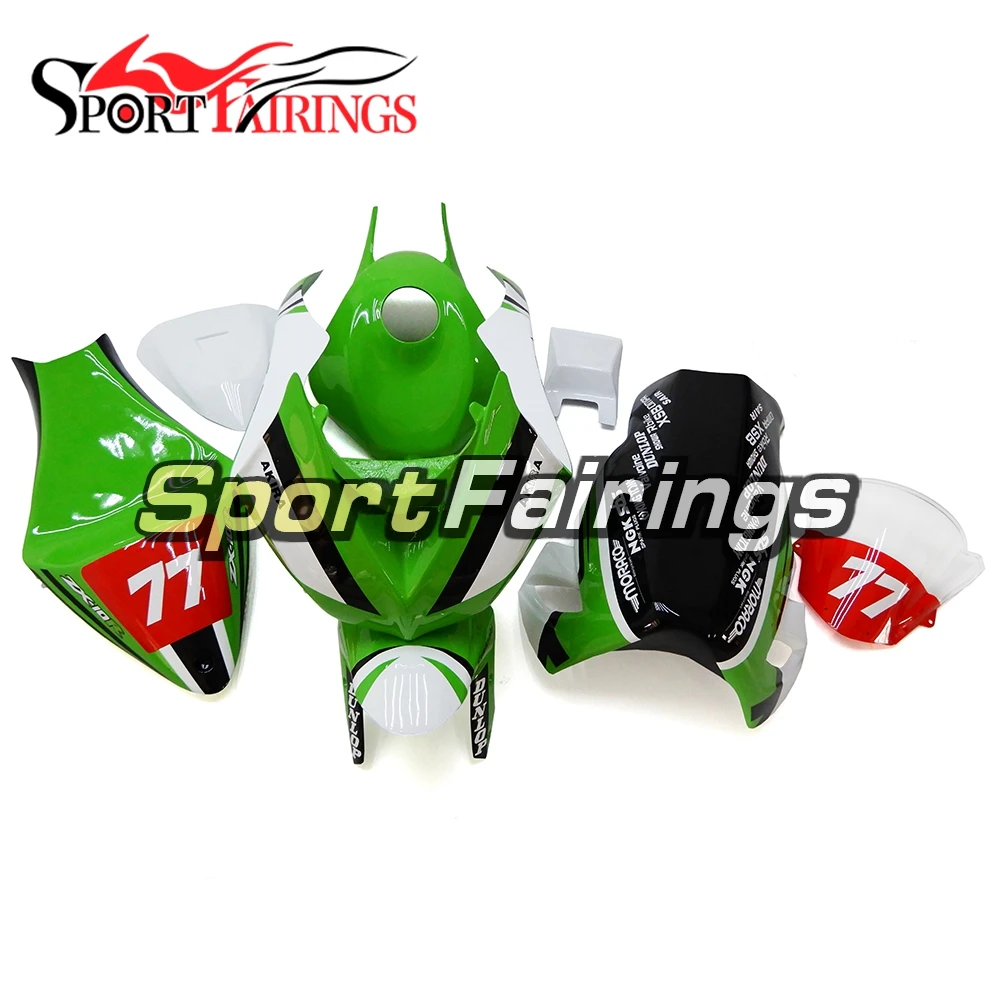 Зелено красные Стекловолоконные гоночные Обтекатели для Kawasaki ZX10R ZX 10R 2008 2009 2010