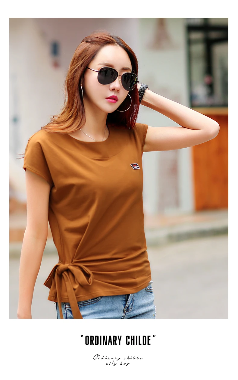 Ropa Moda Mujer летняя хлопковая белая футболка с бантом Женская корейская модная футболка женская футболка с рукавом летучая мышь одежда