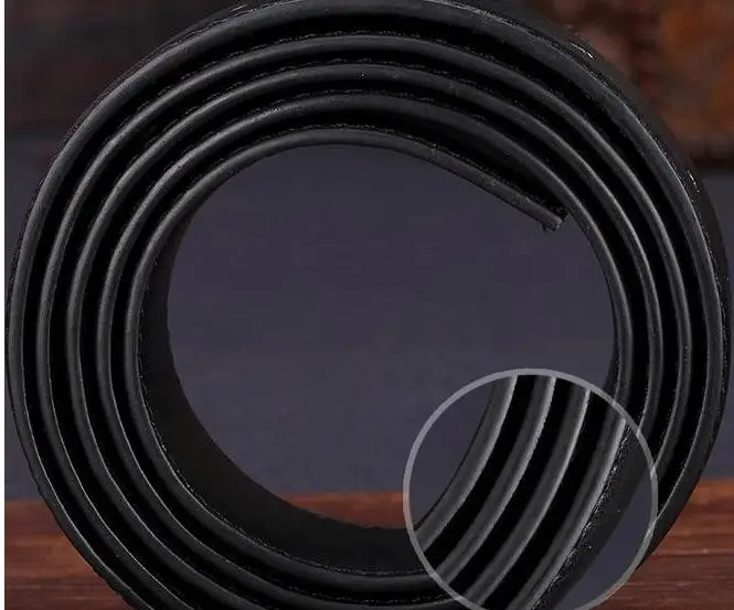 Мужской ремень без головы кожаный пряжки с пряжкой 140 см черный|leather belts without